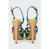 Leather sandals with high heels