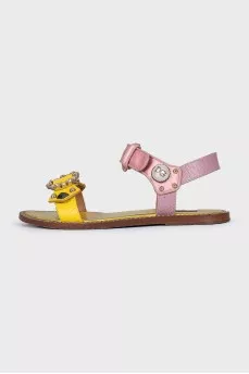 Two-tone crystal sandals