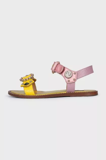 Two-tone crystal sandals