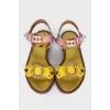 Two-tone crystal sandals