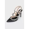Rockstud Leather Slingbacks