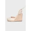 Beige wedge shoes
