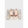 Beige wedge shoes