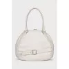 White bag made of leather and textile