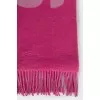 Pink wool scarf with brand logo