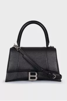 Black Leather Hourglass Bag