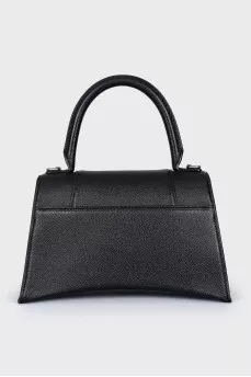 Black Leather Hourglass Bag