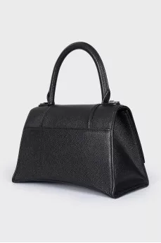 Black Leather Hourglass Bag