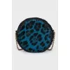 Pony skin and raffia crossbody bag
