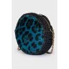 Pony skin and raffia crossbody bag