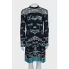 Printed dress with mesh top