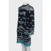 Printed dress with mesh top