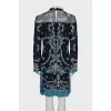 Printed dress with mesh top