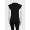 Black T-shirt with silver print