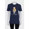 Blue T-shirt with branded print