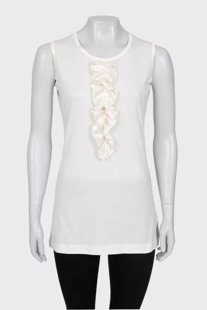 White Tank with Ruffles