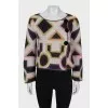 Cardigan in geometric print