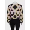Cardigan in geometric print