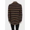 Knitted striped wool cardigan