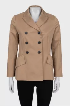 Double-breasted corduroy jacket
