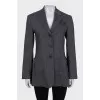 Gray jacket with rhinestones and beads