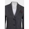 Gray jacket with rhinestones and beads