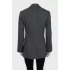 Gray jacket with rhinestones and beads