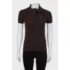 Brown Cashmere and Wool T-Shirt