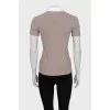 T-shirt with white collar