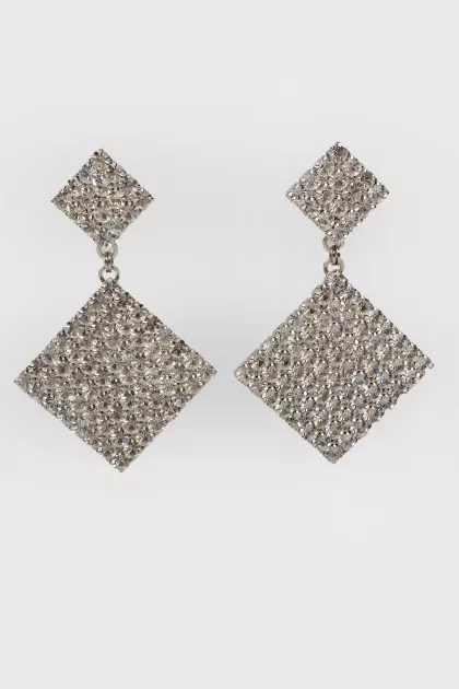 Clips in the form of rhombuses with stones