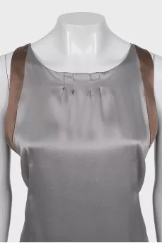 Silk T-shirt in gray