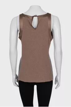 Silk T-shirt in gray