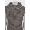 Knitted sleeveless turtleneck