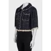 Tweed jacket with metal buttons
