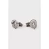 White gold earrings with zircon