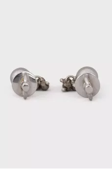 Сережки из белого золота с цирконом