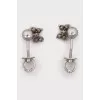 White gold earrings with zircon