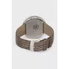 White gold watch with diamond lines
