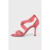 Pink stiletto heeled sandals