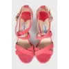 Pink stiletto heeled sandals