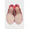 Pink stiletto heeled sandals