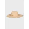 Straw hat with gold logo