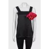 Silk T-shirt with massive flower