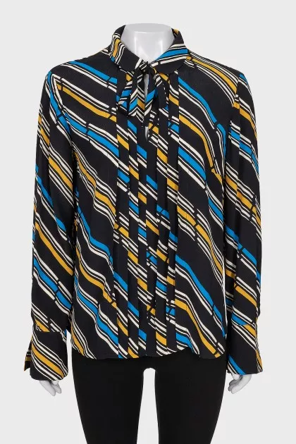 Black shirt with striped print