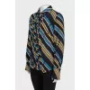 Black shirt with striped print