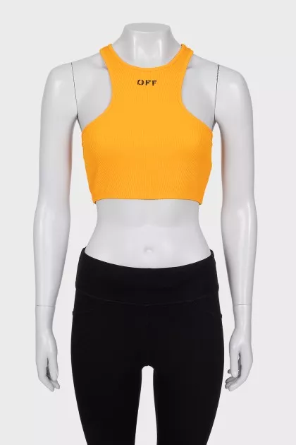 Orange Ribbed Top