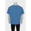 Men's Blue Embroidered T-Shirt