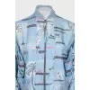 Silk Bomber Jacket in Floral Print