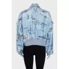 Silk Bomber Jacket in Floral Print