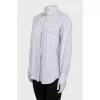 Gray striped shirt with tag